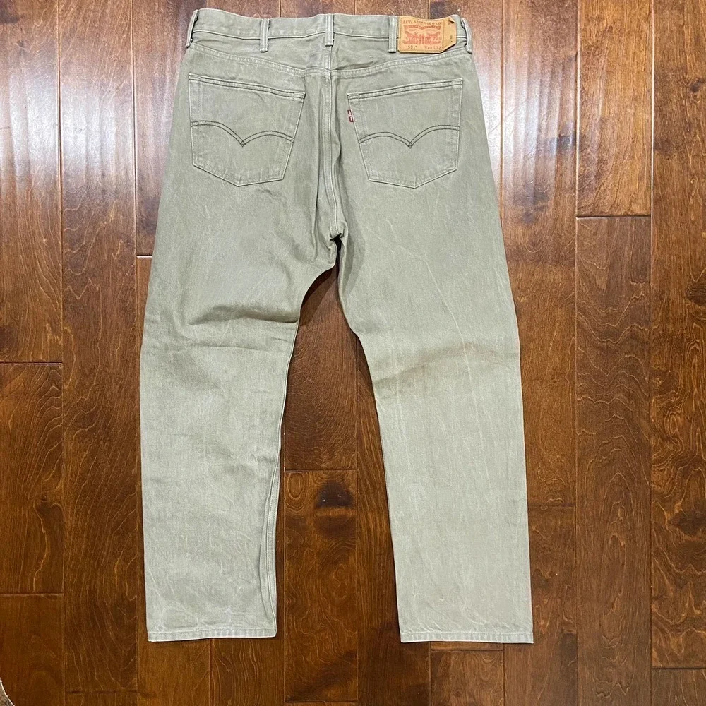 Levi's 501 XX Shrink To Fit Classic Straight Leg Khaki Tan Denim Jeans 40 x 32